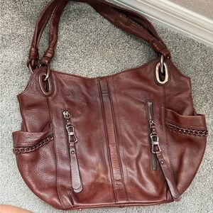B. Makowsky Alice Leather Hobo Shoulder Bag